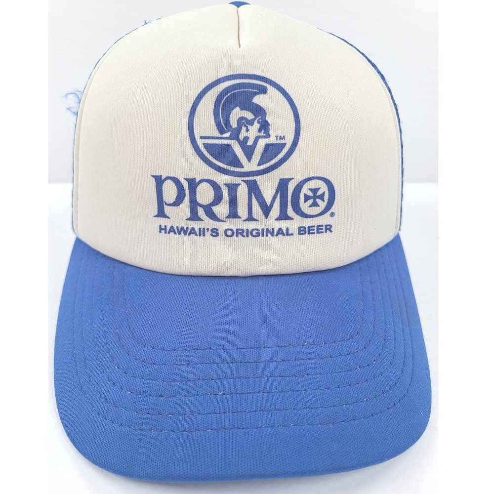 Primo Hawaii Original Beer Trucker Hat Mens One Size Blue White Mesh Snapback